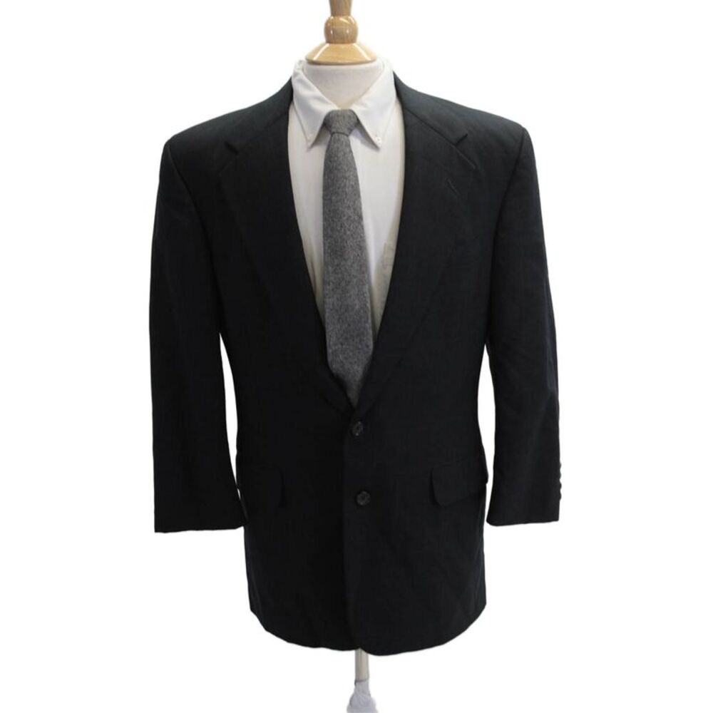 Tom James Mens Black Wool Blend Classic Suit Jacket Size 41